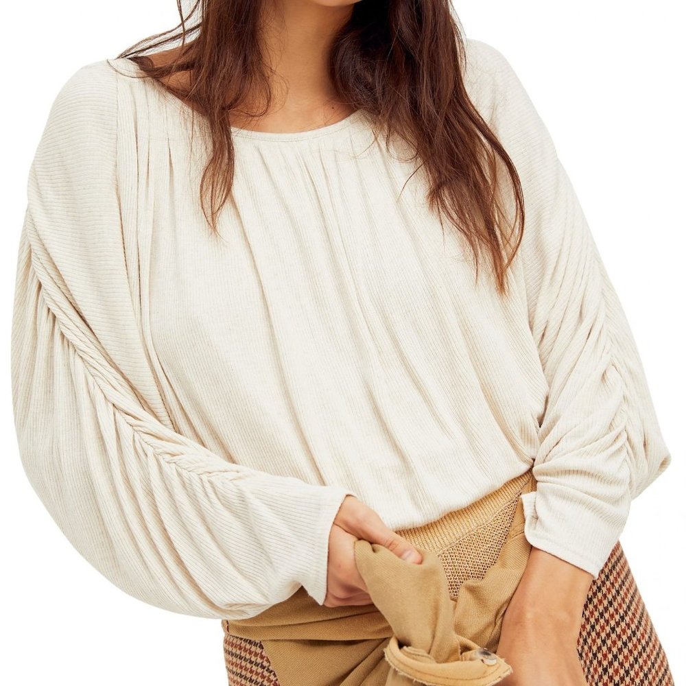FREE PEOPLE - FP BEACH - YOURE THE ONE - BUBBLE TOP - OATMEAL NATURAL - LARGE